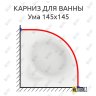 Карниз для ванны Aquatek Ума 145х145 Усиленный 20 мм MrKARNIZ фото 1