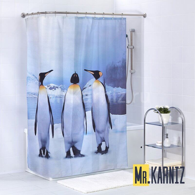 Штора для ванной Пингвины Штора для ванной Пингвины