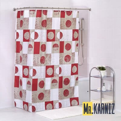 Штора для ванной Geo red