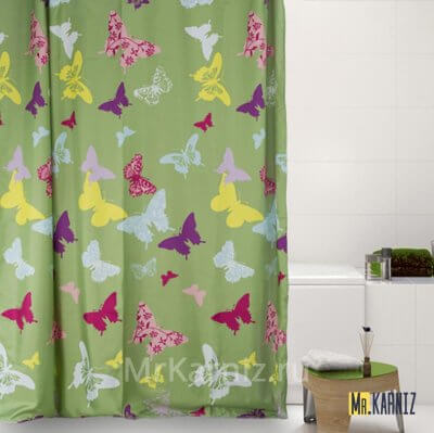 Штора для ванной Splendour зеленая