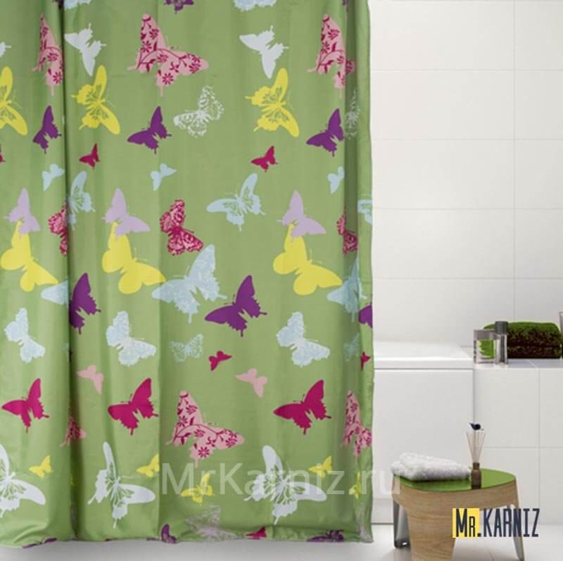 Штора для ванной Splendour зеленая Штора для ванной Splendour зеленая