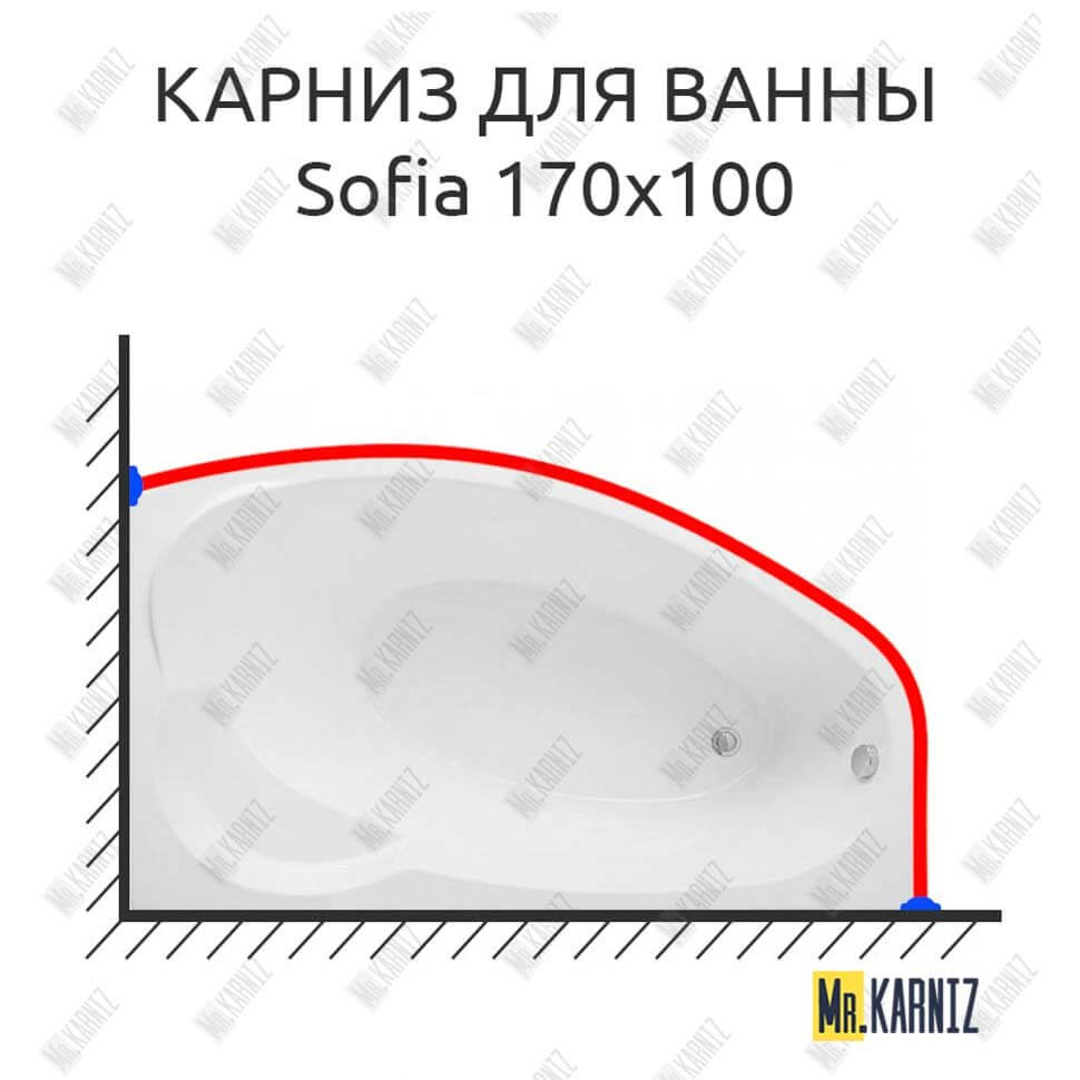 Карниз для ванны Aquanet Sofia 170х100 Усиленный 25 мм MrKARNIZ
