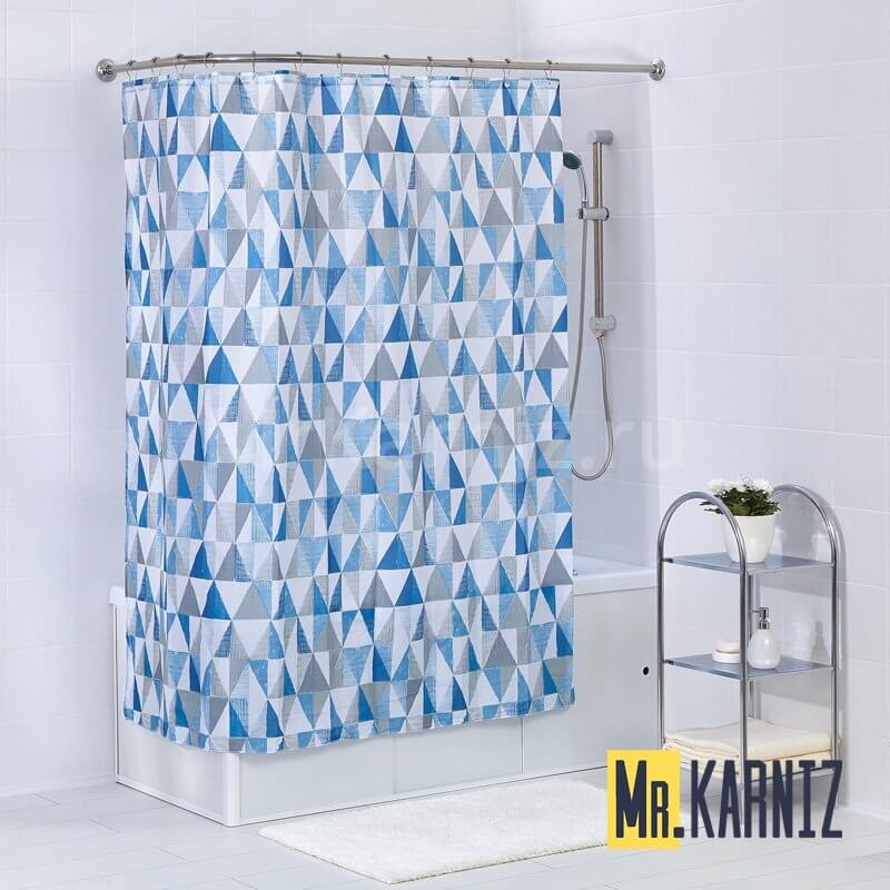 Штора для ванной Tringular Scrawl blue Штора для ванной Tringular Scrawl blue