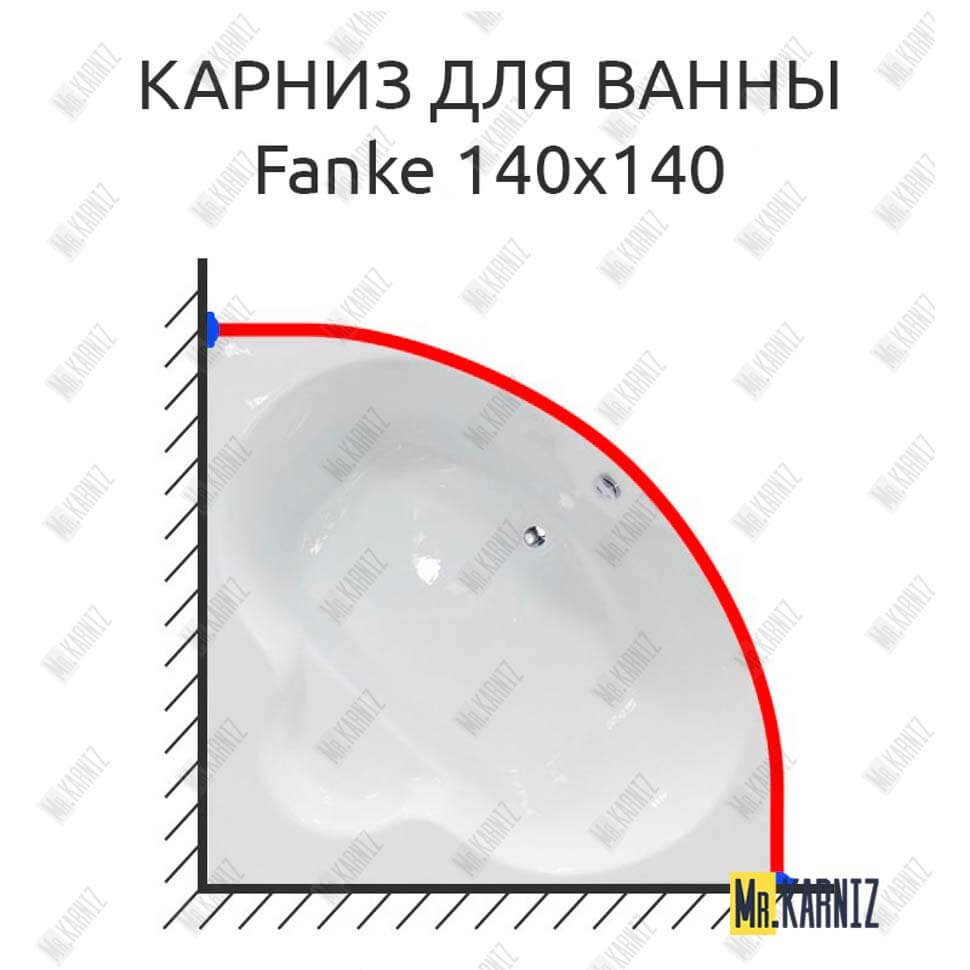 Карниз для ванны Royal Bath Fanke 140х140 Усиленный 25 мм MrKARNIZ