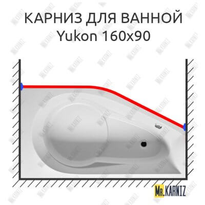 Карниз для ванны Riho Yukon Передний борт 160х90 Усиленный 25 мм MrKARNIZ