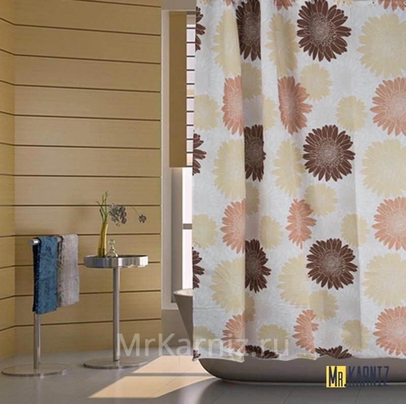 Штора для ванной Bursting бежевая Штора для ванной Bursting бежевая