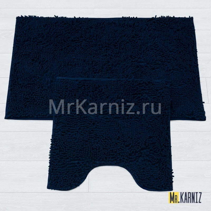 Комплект ковриков для ванной и туалета Люкс синий