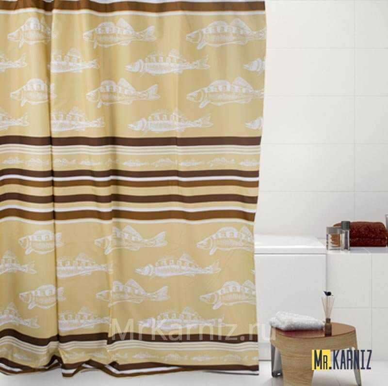 Штора для ванной Floating бежевая Штора для ванной Floating бежевая