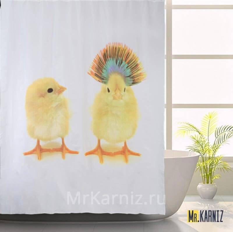 Штора для ванной BABY CHICKENS (Цыплята) Штора для ванной BABY CHICKENS Цыплята