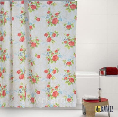 Штора для ванной Classic Rose красная