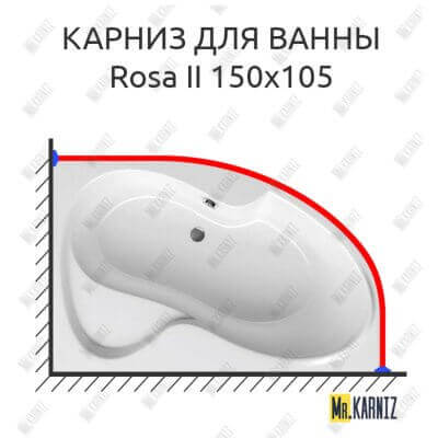 Карниз для ванны Ravak Rosa II 150х105 Усиленный 25 мм MrKARNIZ