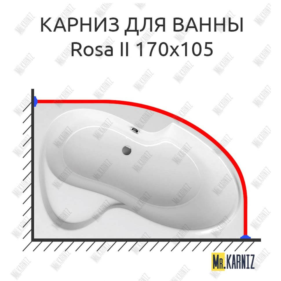 Карниз для ванны Ravak Rosa II 170х105 Усиленный 25 мм MrKARNIZ