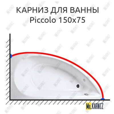 Карниз для ванны 1 MarKa Piccolo 150х75 Усиленный 25 мм MrKARNIZ
