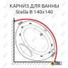 Карниз для ванны Doctor Jet Stella B 140х140 Усиленный 25 мм MrKARNIZ фото 1