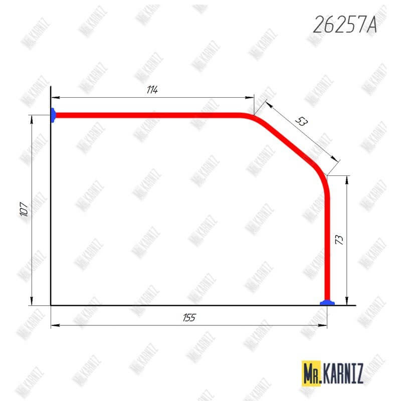 26257A Карниз для ванны Г образный