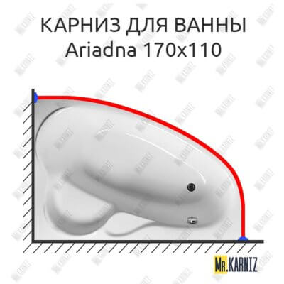 Карниз для ванны Relisan Ariadna 170х110 Усиленный 25 мм MrKARNIZ